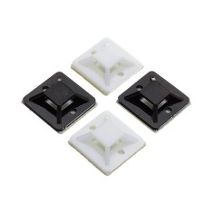 Suport plastic prindere coliere, ALB, 19x19 mm, autoadeziv, 100 buc TAD-1-W
