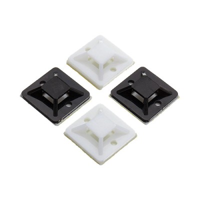 Suport plastic prindere coliere, ALB, 19x19 mm, autoadeziv, 100 buc TAD-1-W foto