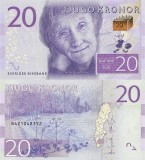 Bancnota Suedia 20 Kronor 2015 P-69a UNC Necirculata - Bancnote Suedeze