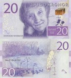 SUEDIA █ bancnota █ 20 Kronor █ 2015 █ P-69a █ UNC necirculata