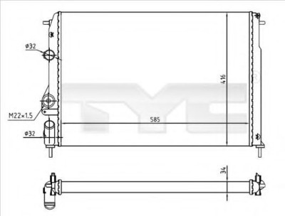 Radiator, racire motor DACIA LOGAN (LS) (2004 - 2016) TYC 728-0055-R foto