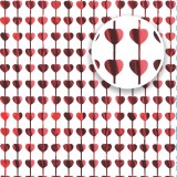 Perdea decorativa cu inimioare din folie, Bordo, 100x200cm, CMCLASS