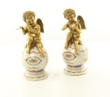 Pereche de ingerasi din bronz pe bile din portelan PT-199