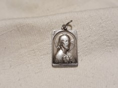 argint MEDALION ISUS HRISTOS foarte vechi SPANIA rar PATINA MINUNATA de colectie
