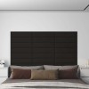 VidaXL Panouri de perete, 12 buc., negru, 60x15 cm, textil, 1,08 m&sup2; 343824