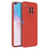 Husa din silicon ultra-slim cu microfibra pe interior, compatibila cu huawei nova 8i , rosu