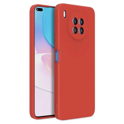 Husa din silicon ultra-slim cu microfibra pe interior, compatibila cu huawei nova 8i , rosu foto