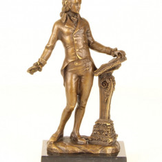 Beethoven - statueta erotica din bronz pe soclu din marmura FA-2