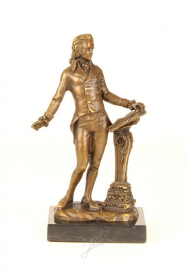 Beethoven - statueta erotica din bronz pe soclu din marmura FA-2 foto