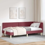 vidaXL Cadru de pat colțar Altele cu headboard bordo 100 x 200 cm