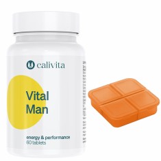 Set supliment alimentar si cutie pilule, sustine functia sexuala si libideoul, Vital Man 60 tablete, CaliVita
