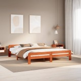 VidaXL Cadru de pat fără saltea, maro ceruit 180x200 cm lemn masiv pin