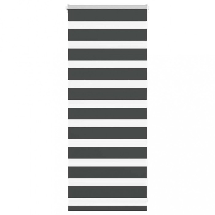 Jaluzea tip zebra neagră lățime țesătură 55,9 cm poliester