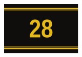 Sticker autoadeziv nr. 28 - Signetten SAFE auriu pe fundal negru