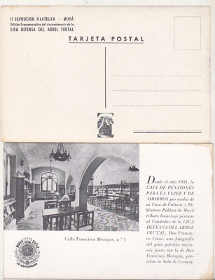 bnk cp Carte postala Expozitia filatelica Moya Barcelona 1954 foto