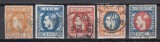 ROMANIA 1869 LP 25 LP 26 LP 27 LP 28 LP 29 CAROL I CU FAVORITI EMISIUNEA a III-a, Stampilat