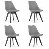 Set 4 scaune bucatarie/living, Artool, Mark, PP, lemn, grafit si negru, 49x55.5x82.5 cm