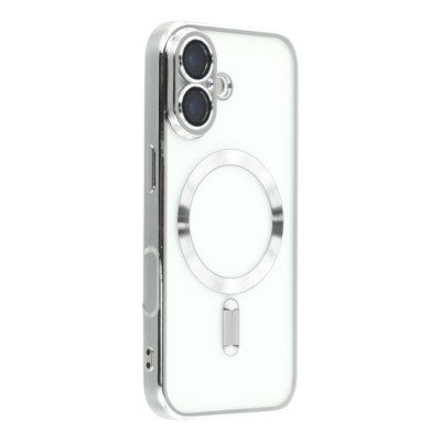 Husa compatibila cu IPhone 17, ALC MOBILE, pentru telefon mobil cu protectie pentru camera, Tehnologie MagSafe, rezistenta la socuri, contur Silver foto