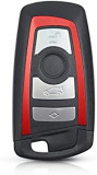 Carcasa Cheie BMW smartkey 4 Butoane pentru SERIA F - Contur Rosu
