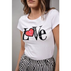 TRICOU IMPRIMEU LOVE Alb S-M