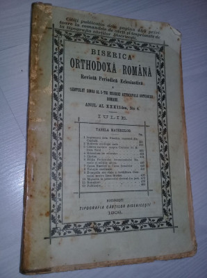 Revista periodica Ecleziastica a Bisericii AUTOCEFALE ORTODOXE ROMANE 1908 foto
