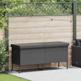 Cumpara ieftin Ladă depozitare de grădină cu roți negru 160x55x75 cm poliratan