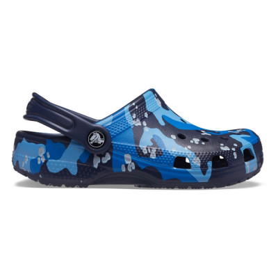 Saboti Crocs Classic Camo Clog Kids Albastru - Navy/Multi foto