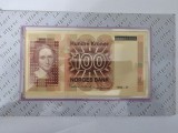 Norvegia 100 Kroner 1994 nefolosita in carte emisie Banca Norvegiei-raritate