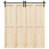 vidaXL Set feronerie pentru uși glisante, negru, 200 cm, oțel