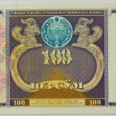 BANCNOTA 100 SUM - UZBEKISTAN, anul 1994 *cod 743 B = UNC