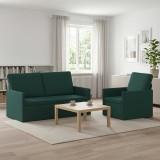 Cumpara ieftin Set de canapea 2 pcs Verde inchis Tesatura
