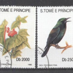 Sao Tome 1992 Birds Flowers used DE.022