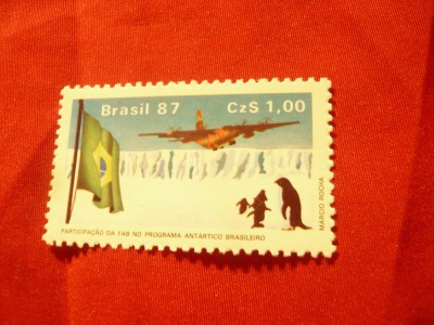 Serie Brazilia 1987 - Program Antarctic , 1 valoare foto