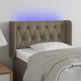 Tablie de pat cu LED, gri taupe, 83x16x78/88 cm, textil GartenMobel Dekor, vidaXL