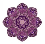 Sticker decorativ Mandala, Mov, 50 cm, 1068STK, natura si peisaje