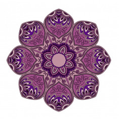 Sticker decorativ Mandala, Mov, 50 cm, 1068STK