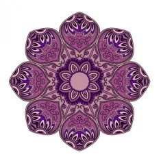 Sticker decorativ Mandala, Mov, 50 cm, 1068STK