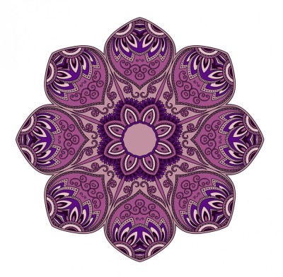 Sticker decorativ Mandala, Mov, 50 cm, 1068STK foto