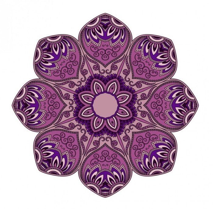 Sticker decorativ Mandala, Mov, 50 cm, 1068STK