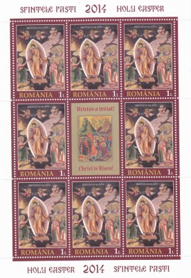 ROMANIA 2014 - SFINTELE PASTI, MNH - LP 2017e,MINICOALA Nestampilat foto