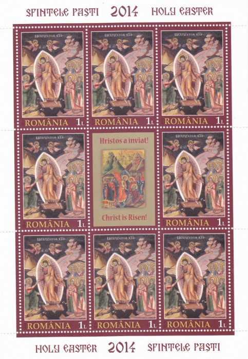 ROMANIA 2014 - SFINTELE PASTI, MNH - LP 2017e,MINICOALA Nestampilat
