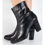 Cumpara ieftin Botine office elegante negre piele naturala (cod 542)