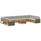 vidaXL Seturi de canapele cu pernă 11 pcs Lemn Solid de Acacia 3383939