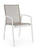 Cumpara ieftin Set 18 scaune gradina aluminiu alb textilen taupe Cruise 57x57x87.5 cm