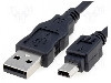 Cablu USB A mufa, USB B mini mufa, USB 2.0, lungime 0.15m, negru, Goobay - 93228