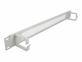 Organizator cabluri 19&quot; 1U pentru cabinet cu 2 inele + perii Gri, Delock 66540