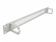 Organizator cabluri 19&quot; 1U pentru cabinet cu 2 inele + perii Gri, Delock 66540