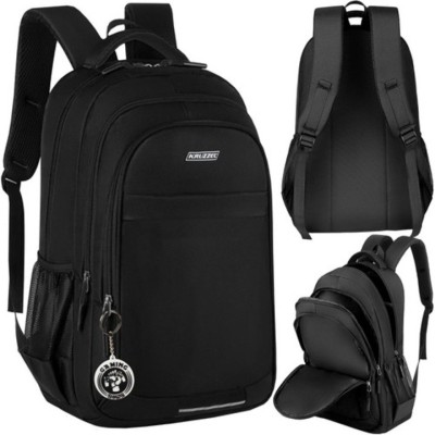 Ghiozdan rucsac scolar 45L, negru, cu breloc , dimensiuni 54x32x24cm foto