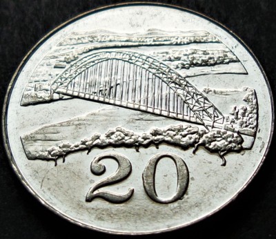 Moneda exotica 20 CENTI - ZIMBABWE, anul 1997 *cod 1041 foto