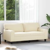 vidaXL Canapea cu 2 locuri, crem, 140 cm, piele ecologică 359418